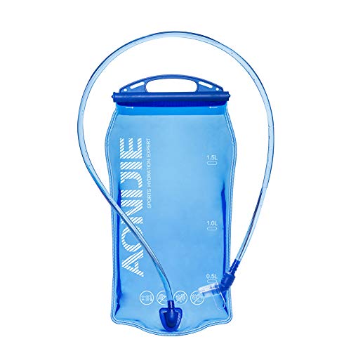 AONIJIE Faltbare 1L/ 1.5L/ 2L/3L Trinkblasen Wasserbeutel PEVA Hydratation Blasen für Camping Wandern Reiten und Klettern (1L) von AONIJIE