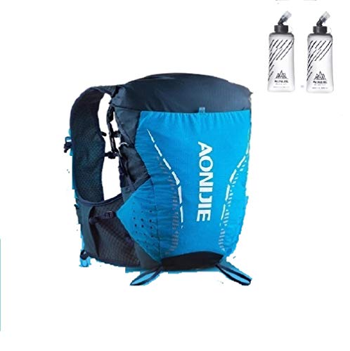 AONIJIE Radsport-Trinkrucksäcke, 18L Wanderrucksack zum Klettern, Laufsäcke im Freien (Blau+ 2 * 420 ml, L/XL) von AONIJIE