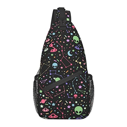 Alien UFO Sling Rucksack Umhängetasche Brusttasche Daypack Schulterrucksäcke Sporttasche für Wandern Reisen Casual Walking Alien UFO Sling Rucksack Umhängetasche Brusttasche Daypack Schulterrucksäcke Sporttasche für Wandern Reisen Casual Walking von AOOEDM