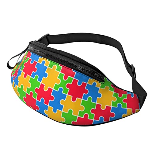 Buntes Puzzle, große Bauchtasche für Männer, Geschenke für Sport, Training, Reisen, Laufen, lässige Gürteltasche von AOOEDM