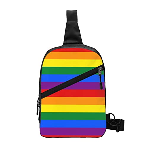LGBTQ Sling Bag Faltbarer Brust-Schulter-Rucksack Bauchtasche Crossbody-Taschen für Männer Frauen Reisen Wandern im Freien von AOOEDM