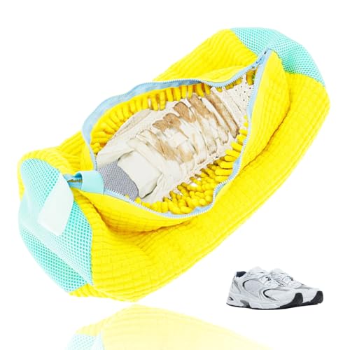Schuhwaschmaschinentasche, wiederverwendbarer Wäschesack, Schuhreinigungsbeutel mit Reißverschlusshaken Schuhwäschesack, Trockner, Wäsche, Schuhbeutel, für Turnschuhe, Leinen, Tennis, Laufschuhe, gelb Schuhwaschmaschinentasche, wiederverwendbarer Wäschesack, Schuhreinigungsbeutel mit Reißverschlusshaken Schuhwäschesack, Trockner, Wäsche, Schuhbeutel, für Turnschuhe, Leinen, Tennis, Laufschuhe, gelb von AOOTUERL