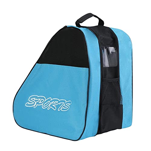Rollschuhtasche, atmungsaktive Schlittschuhtaschen mit verstellbarem Schultergurt, Aufbewahrungstasche für Rollschuhe, Rollschuhzubehör (Blau) von AOPOSASV