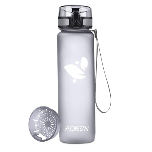 AORIN Trinkflasche - 1000ml - Wasserflasche BPA-Frei & Tritan Auslaufsicher Sportflasche, Erwachsene,Trinkflasche Kinder, Fitness,Laufen,Yoga,Fahrrad,Outdoor von AORIN