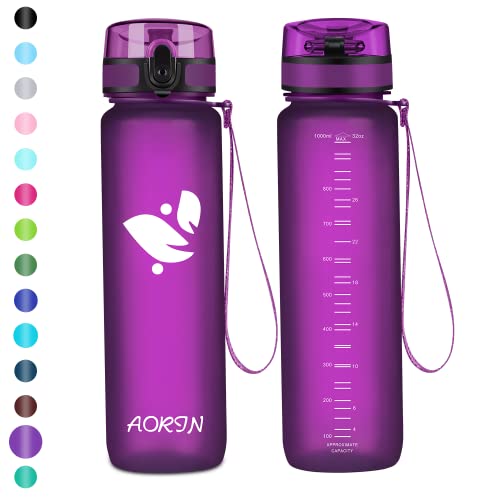 AORIN Trinkflasche - 1000ml - Wasserflasche BPA-Frei & Tritan Auslaufsicher Sportflasche, Erwachsene,Trinkflasche Kinder, Fitness,Laufen,Yoga,Fahrrad,Outdoor von AORIN