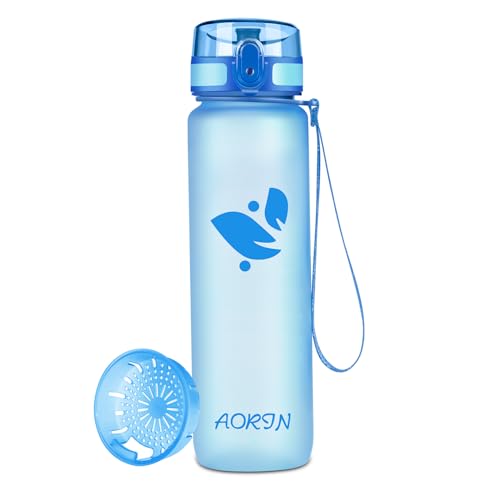 AORIN Trinkflasche - 1000ml - Wasserflasche BPA-Frei & Tritan Auslaufsicher Sportflasche, Erwachsene,Trinkflasche Kinder, Fitness,Laufen,Yoga,Fahrrad,Outdoor von AORIN