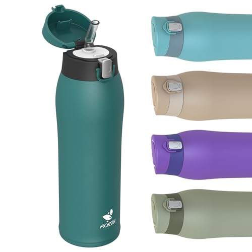 AORIN Trinkflasche - 750ml - 18/8 Edelstahl Wasserflasche Auslaufsicher -Trinkflasche mit Strohhalm BPA-Frei | Schule, Sport, Wasser, Fahrrad AORIN Trinkflasche - 750ml - 18/8 Edelstahl Wasserflasche Auslaufsicher -Trinkflasche mit Strohhalm BPA-Frei | Schule, Sport, Wasser, Fahrrad von AORIN