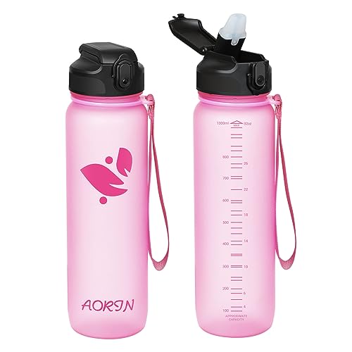 AORIN Trinkflasche mit Strohhalm, 1L Trinkflasche Kinder BPA Frei, Tritan Auslaufsicher Wasserflasche, Geeignet für Sport, Fitness, Laufen, Yoga, Fahrrad, Outdoor AORIN Trinkflasche mit Strohhalm, 1L Trinkflasche Kinder BPA Frei, Tritan Auslaufsicher Wasserflasche, Geeignet für Sport, Fitness, Laufen, Yoga, Fahrrad, Outdoor von AORIN