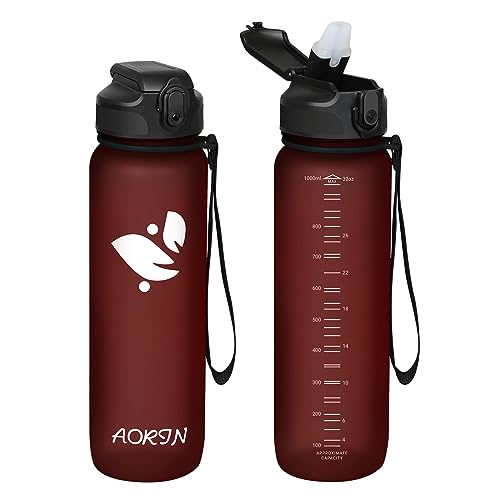 AORIN Trinkflasche mit Strohhalm, 750ml Trinkflasche Kinder BPA Frei, Tritan Auslaufsicher Wasserflasche, Geeignet für Sport, Fitness, Laufen, Yoga, Fahrrad, Outdoor von AORIN