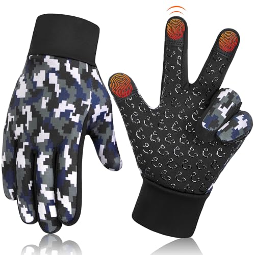 Kinder Handschuhe Warme Fahrradhandschuhe Winter - Touchscreen Winterhandschuhe Fahrrad Kinderhandschuhe Thermo Winddichte Fleece Radhandschuhe mit Anti-Rutsch für 4-12 Jahre Jung Mädch Sport Outdoor Kinder Handschuhe Warme Fahrradhandschuhe Winter - Touchscreen Winterhandschuhe Fahrrad Kinderhandschuhe Thermo Winddichte Fleece Radhandschuhe mit Anti-Rutsch für 4-12 Jahre Jung Mädch Sport Outdoor von AOTOW