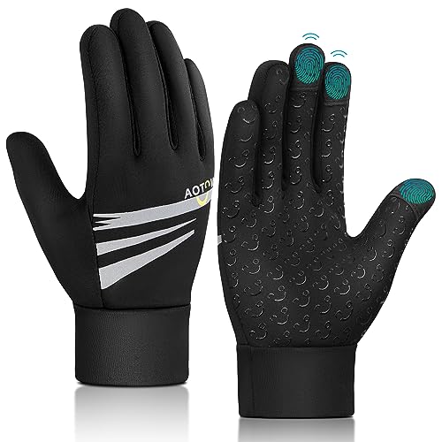 Kinder Handschuhe Winter Fahrradhandschuhe - Touchscreen Winterhandschuhe Warme Winddichte Fleece Kinderhandschuhe Wasserabweisend mit Anti-Rutsch für 4-12 Jahre Jung Mädch Sport Outdoor Schwarz Kinder Handschuhe Winter Fahrradhandschuhe - Touchscreen Winterhandschuhe Warme Winddichte Fleece Kinderhandschuhe Wasserabweisend mit Anti-Rutsch für 4-12 Jahre Jung Mädch Sport Outdoor Schwarz von AOTOW