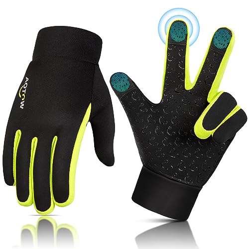 Kinder Radsporthandschuhe Winter Touchscreen Handschuhe - Kinder Laufhandschuhe Rutschfeste Warme Handschuhe Softshell Winterhandschuhe Winddichte Fahrradhandschuhe für Sportliches Wandern Reiten Kinder Radsporthandschuhe Winter Touchscreen Handschuhe - Kinder Laufhandschuhe Rutschfeste Warme Handschuhe Softshell Winterhandschuhe Winddichte Fahrradhandschuhe für Sportliches Wandern Reiten von AOTOW