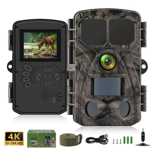 Wildkamera 4K, AOUQEE 48MP Ultra HD Video Wildkamera mit Handyübertragung App, Wlan Wildkamera mit Bewegungsmelder Nachtsicht, 0,1 s Auslösegeschwindigkeit, Weitwinkel 120°,IP66 Wasserdicht Jagdkamera Wildkamera 4K, AOUQEE 48MP Ultra HD Video Wildkamera mit Handyübertragung App, Wlan Wildkamera mit Bewegungsmelder Nachtsicht, 0,1 s Auslösegeschwindigkeit, Weitwinkel 120°,IP66 Wasserdicht Jagdkamera von AOUQEE