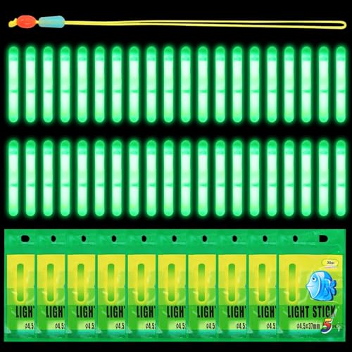 AOUZOVLI 50Pcs Knicklichter Angeln Angel Knicklichter Nachtlicht für Angelrute 4.5x37mm Glow Stick Nachtangeln für Nachtfischen Karpfen Raubfische Anfänger Angler mit 1 PE-Verstärkte Äste AOUZOVLI 50Pcs Knicklichter Angeln Angel Knicklichter Nachtlicht für Angelrute 4.5x37mm Glow Stick Nachtangeln für Nachtfischen Karpfen Raubfische Anfänger Angler mit 1 PE-Verstärkte Äste von AOUZOVLI