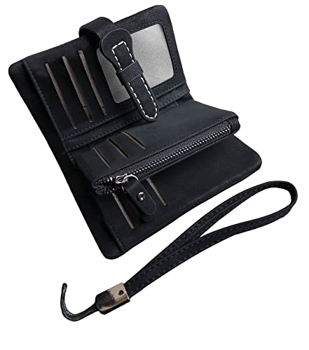 AOXONEL Damen Bifold Leather Wallet RFID blockiert Damen Armband mit kartenhalter-id Fenster geldbörse Small (schwarz3) AOXONEL Damen Bifold Leather Wallet RFID blockiert Damen Armband mit kartenhalter-id Fenster geldbörse Small (schwarz3) von AOXONEL