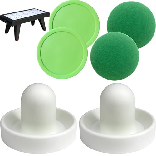 AOpghY Air Hockey Pushers 6pcs/Set mit großen lebendigen grünen Lufthockey -Pucks und Air Hockey Paddles Torpads Ersatz -Zubehör -Tischhockey Hockey von AOpghY