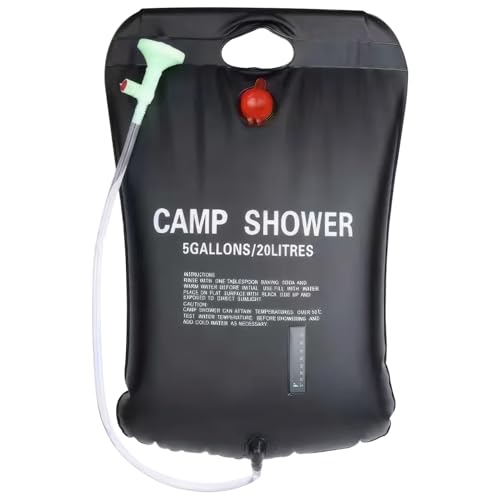 AOpghY Camp -Dusche Solar Heizung Dusche 5 Gallonen Camping Duschbeutel mit abnehmbarem Schlauch ＆ EIN/Aus -Dusche Kopf Solar Outdoor -Duschen Solar Duschbeutel außerhalb der Sportartikel Supplies von AOpghY