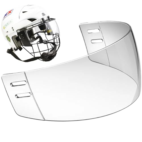 AOpghY Hockeyhelm, klares Anti-Fog-Hockey-Visier, Anti-Kratzerhockey-Maske, PC-Hockey-Halbschild-Visier, Klassische Sportzubehör für Jugend- und Erwachsenen-Hockeyhelm von AOpghY