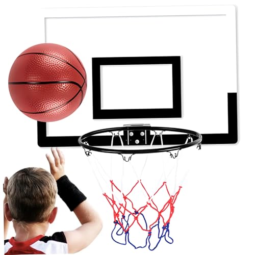 AOpghY Mini Basketball Hoop 17,7 x11,8 in Wandmontage Kleinkind Basketball Hoop Innen mit Basketballnetz über Tür Basketball Hoop für Kinder 3+ Sporting Products robust von AOpghY