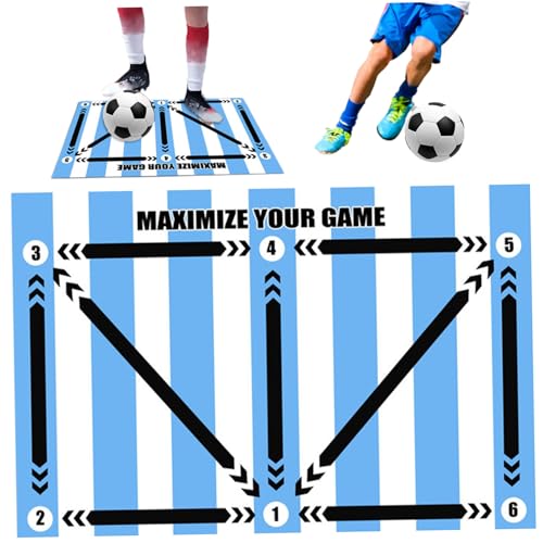 Fußballtraining Matte 24x35 '' Fußballausbildungsmatte Nicht-Schlupf-Fußballmatte für Sportstille Ball Mastery Matte Mattefußball-Trainerin Mat Argentina Stil Outdoor Sportprodukte von AOpghY