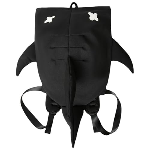 Haifisch -Rucksack, 3D -Haifisch -Tasche, Reißverschluss Geräumige Neuheitspanne, Trendiger tragbarer Kinder -Rucksack mit Handlungsgepäck (Black) Reisegepäck Organization Supplies von AOpghY