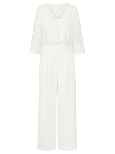 APART Hochzeitsoverall mit Spitzenjäckchen mit kurzem Spitzenjäckchen, Creme, 44 APART Hochzeitsoverall mit Spitzenjäckchen mit kurzem Spitzenjäckchen, Creme, 44 von APART Fashion