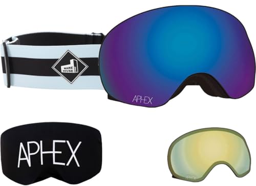 APHEX XPR The ONE Edition Magnet Schneebrille 2025 Stand up Strap/revo Blue + Zusatzglas Yellow von APHEX