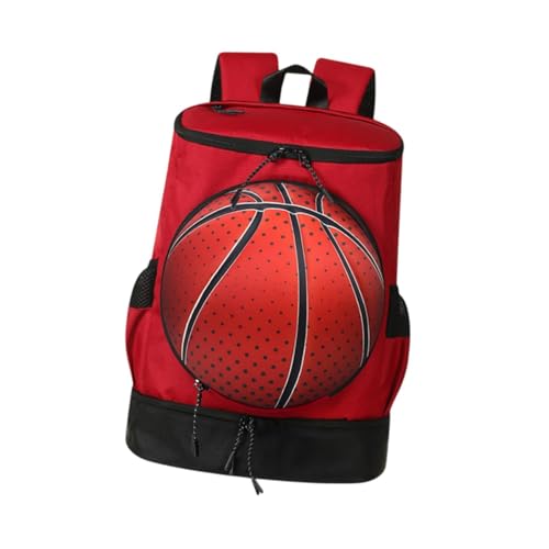 APLVFFZH Basketball-Rucksack mit separatem Ballhalter, Turnbeutel, Sportrucksack für Fitness, Red Black L Adults von APLVFFZH