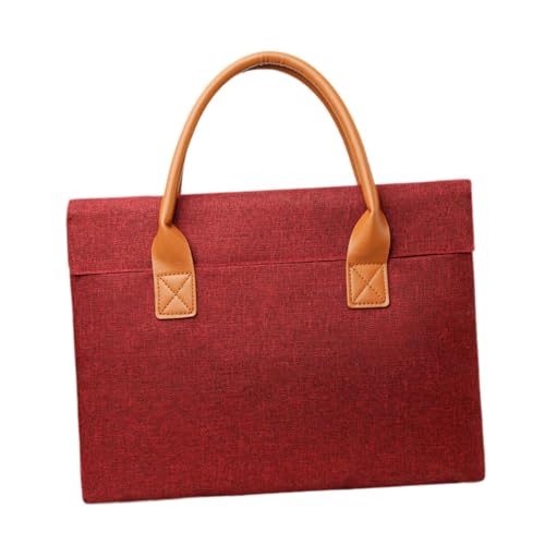 APLVFFZH Männer Frauen Aktentasche Business Verschleißfeste wasserdichte Stilvolle Tragbare Handtasche, 34x26x4 cm Rot von APLVFFZH