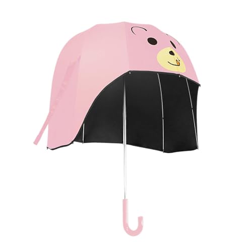 Stockschirm Kinder Regenschirm mit langem Griff, Sonnenschirm, Regenschirm, gerader Schirm für die Reise, ROSA von APLVFFZH