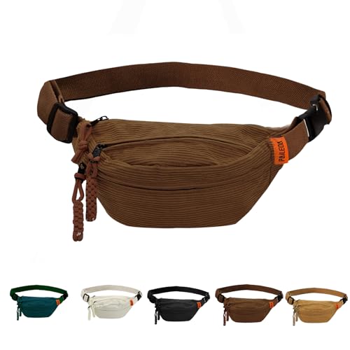 Cord Bauchtasche Gürteltasche für Damen und Herren Mode Gürteltasche Fächer mit Reißverschluss Brusttasche Verstellbarer Gurt Bumbag Cord Geldgürtel für Wandern Fitness Fahrrad Geschenke (Braun) Cord Bauchtasche Gürteltasche für Damen und Herren Mode Gürteltasche Fächer mit Reißverschluss Brusttasche Verstellbarer Gurt Bumbag Cord Geldgürtel für Wandern Fitness Fahrrad Geschenke (Braun) von APMGONT