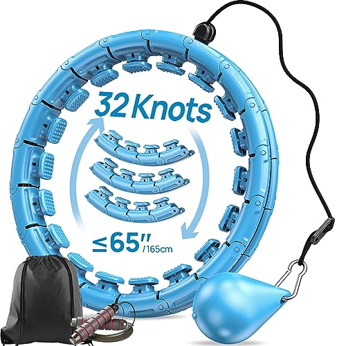 APzek Weighted Exercise Hoop Plus Size, 32 Detachable Knots for Adults & Beginners, 2 in 1 Abdomen Fitness Massage Non Fall Smart Hooola Hoop with Auto Spinning Ball APzek Weighted Exercise Hoop Plus Size, 32 Detachable Knots for Adults & Beginners, 2 in 1 Abdomen Fitness Massage Non Fall Smart Hooola Hoop with Auto Spinning Ball von APzek