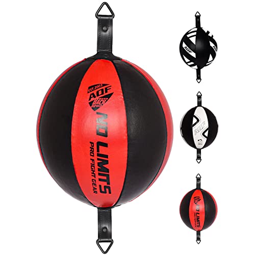 AQF Boxen Doppelendball Rex Leder Boxbirne Set MMA Punchingball Erwachsene Training Speedball Set (Schwarz Rot) AQF Boxen Doppelendball Rex Leder Boxbirne Set MMA Punchingball Erwachsene Training Speedball Set (Schwarz Rot) von AQF