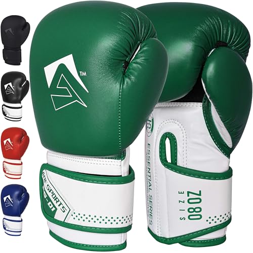 AQF Boxhandschuhe Für Boxen Und Box Training Box Handschuhe MMA, UFC Boxing Gloves Kickboxen Punching Sparring Boxsack Sandsack Muay Thai (Grün, 14oz) von AQF