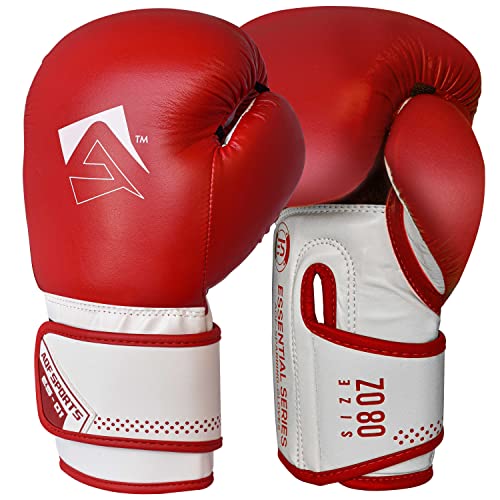 AQF Boxhandschuhe Für Boxen Und Box Training Box Handschuhe MMA, UFC Boxing Gloves Kickboxen Punching Sparring Boxsack Sandsack Muay Thai (Rot, 14oz) von AQF
