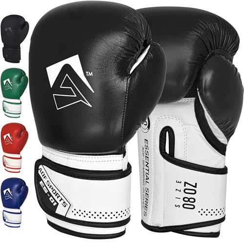 AQF Boxhandschuhe Für Boxen Und Box Training Box Handschuhe MMA, UFC Boxing Gloves Kickboxen Punching Sparring Boxsack Sandsack Muay Thai (Schwarz, 10oz) von AQF