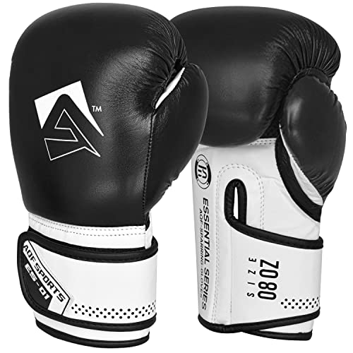 AQF Boxhandschuhe Für Boxen Und Box Training Box Handschuhe MMA, UFC Boxing Gloves Kickboxen Punching Sparring Boxsack Sandsack Muay Thai (Schwarz, 14oz) von AQF