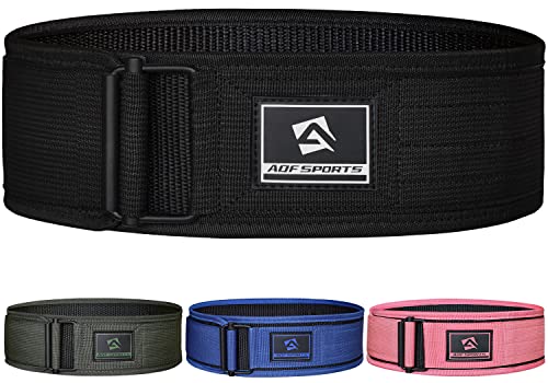 AQF Gewichthebergürtel, 4"/10.2cm Autolock Nylon Gürtel, Functional Training Bodybuilding Fitness Gürtel Für Kraftraining, Powerlifting, Weightlifting Belt, Back Support Männer Damen (M, Schwarz) von AQF