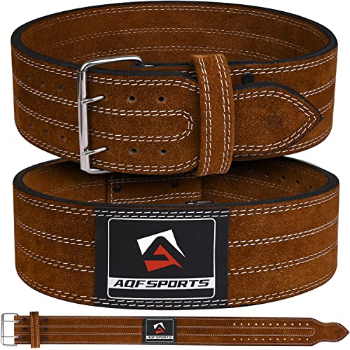 AQF Gewichthebergürtel 4" Leder Gepolsterte Kraftraining Gürtel, Lendenwirbelstütze Gürtel Mit Wildlederfutter 10mm dick Stahl Schnalle Trainingsgürtel, Bodybuilding Gürtel Herren Damen (M, Braun) AQF Gewichthebergürtel 4" Leder Gepolsterte Kraftraining Gürtel, Lendenwirbelstütze Gürtel Mit Wildlederfutter 10mm dick Stahl Schnalle Trainingsgürtel, Bodybuilding Gürtel Herren Damen (M, Braun) von AQF