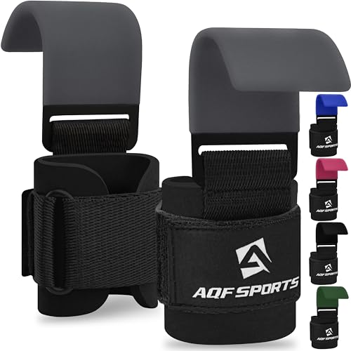 AQF Zughilfen Haken für Krafttraining - rutschfeste Griffe mit Gummibeschichtung, 8 mm Neopren gepolstertes mit Doppelnähten - Ideal für Powerlifting, Deadlift, Klimmzüge, Gewichtheben, Kraftsport AQF Zughilfen Haken für Krafttraining - rutschfeste Griffe mit Gummibeschichtung, 8 mm Neopren gepolstertes mit Doppelnähten - Ideal für Powerlifting, Deadlift, Klimmzüge, Gewichtheben, Kraftsport von AQF