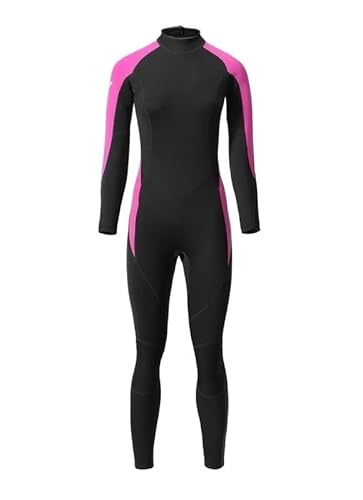 Neopren-Neoprenanzug, komplettes Tauchset für Herren, einteiliger Schnorchel- und Surfanzug, Winterwärme (Farbe: Rose RED, Größe: XS) von AQHZB