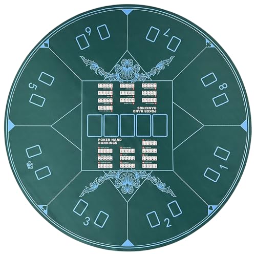 AQQA 119,9 cm runde Pokermatte – runde Texas Hold'em Pokermatte – rutschfeste faltbare Tischmatte – Texas Hold'em Poker Tischplatte Spielmatte für Spielkarten, Pokerspiele, Blackjack, Casino AQQA 119,9 cm runde Pokermatte – runde Texas Hold'em Pokermatte – rutschfeste faltbare Tischmatte – Texas Hold'em Poker Tischplatte Spielmatte für Spielkarten, Pokerspiele, Blackjack, Casino von AQQA