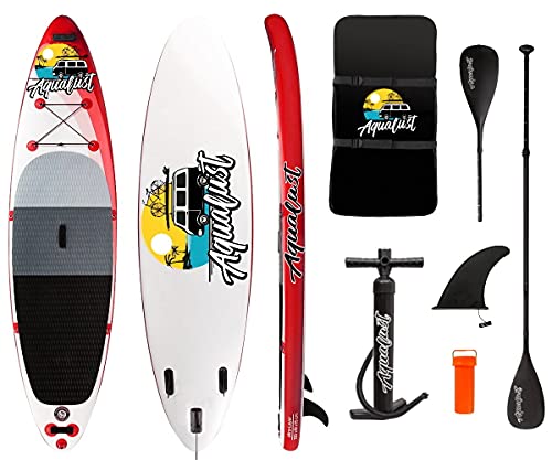 AQUALUST 10'6" SUP Board Stand Up Paddle Surf-Board aufblasbar Paddel ISUP 320x81cm von AQUALUST