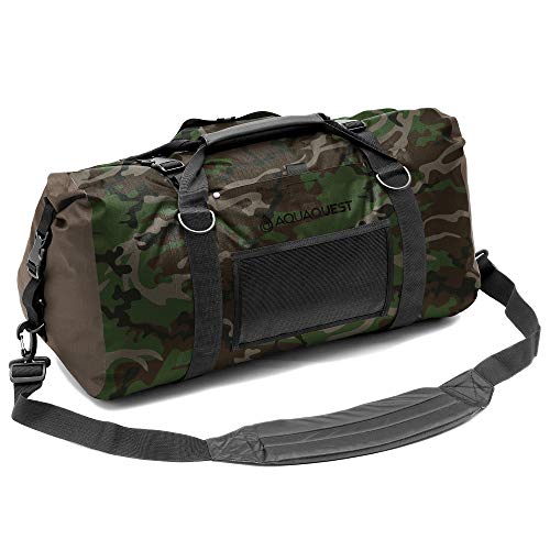 AquaQuest White Water Seesack - 100% wasserdicht, strapazierfähig - robuster Packsack für Reisen, Sport, Motorradfahren, Bootfahren - 50 L, Camo von AQUAQUEST