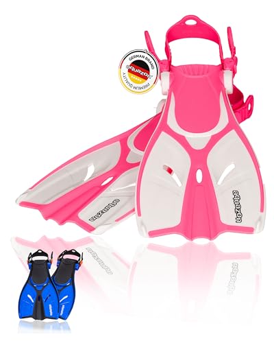 AQUAZON Style Verstellbare Flossen, Schnorchelflossen, Taucherflossen, Schwimmflossen für Mädchen und Damen zum Schnorcheln, Schwimmen, Farbe:pink, Größe:32/37 von aquazon
