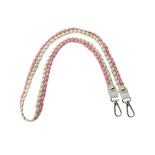 AQXYWQLL 1,5 cm gewebte Taschengurte, 80/100/120 cm, einzelne Schultergurte aus Hanfseil, Crossbody-Handtaschen-Zubehör(Pink,100cm) von AQXYWQLL