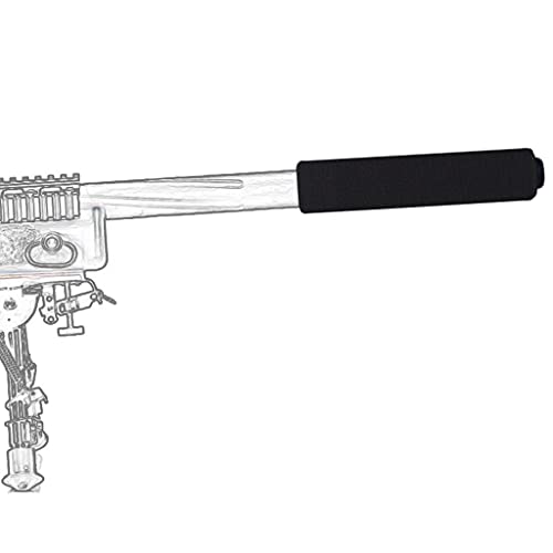 AQzxdc 2 Pcs Airsoft Suppressor Cover Aufkleber, Tactical Shooting Muffler Baffler Protector, für Rifle Moderator Outdoor Paintball Protective Wild Survival,Schwarz,M von AQzxdc