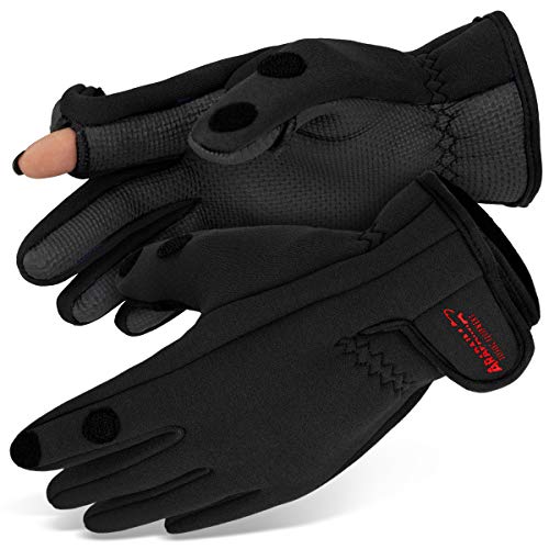 Neopren Angelhandschuhe 'Spin' | Arapaima Fishing Equipment® Thermo Angel Handschuhe | Anglerhandschuhe | Fishing Gloves - Schwarz - 3XL von Arapaima Fishing Equipment