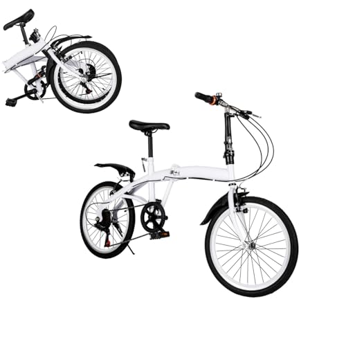 ARBGO 20 Zoll Faltrad, Klapprad, 6 Gang-Schaltung Klappfahrrad, Doppel-V-Bremse Faltrad Klapprad, Karbonstahl Klappbar Fahrräder, Höhenverstellbar, für Sport Outdoor Radfahren Pendeln, Weiß ARBGO 20 Zoll Faltrad, Klapprad, 6 Gang-Schaltung Klappfahrrad, Doppel-V-Bremse Faltrad Klapprad, Karbonstahl Klappbar Fahrräder, Höhenverstellbar, für Sport Outdoor Radfahren Pendeln, Weiß von ARBGO