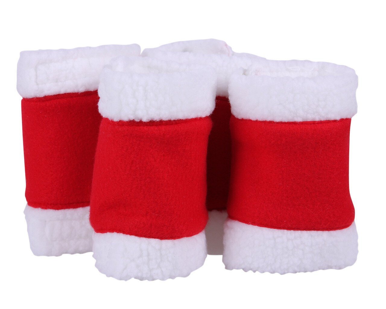 ARBO-INOX® Pferdebandage Bandagen Fleecebandagen Weihnachtsbandagen 4-Set rot (Set, 4 er Set), 32 cm Lang von ARBO-INOX®